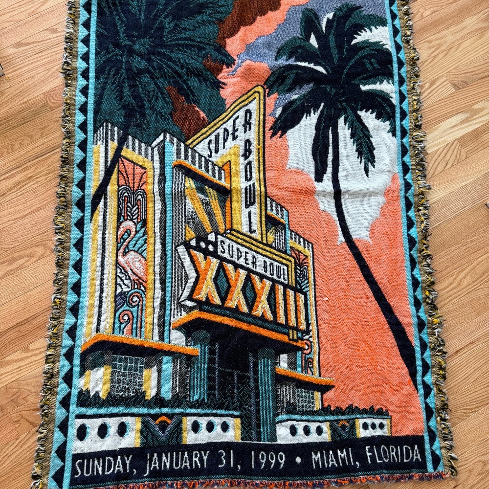 Vintage Miami superbowl blanket
